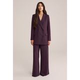 WE Studio - Dames Blazer - Aubergine - Regular Fit - Double-Breasted
