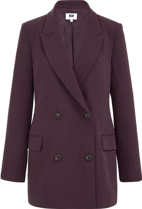 WE Studio - Dames Blazer - Aubergine - Regular Fit - Double-Breasted