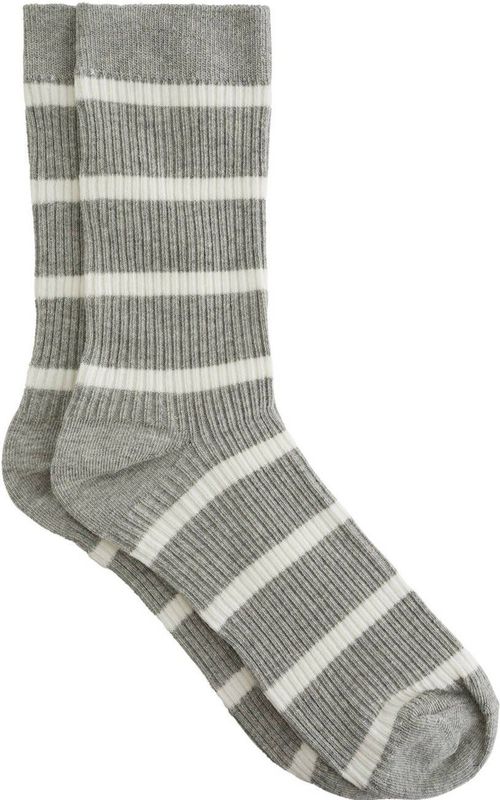WE Fashion - Gestreepte Sokken - Grijs
