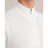 WE Fashion - Gebreide Trui - Wit - Slim Fit - Merino Wol en Acryl