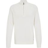 WE Fashion - Gebreide Trui - Wit - Slim Fit - Merino Wol en Acryl