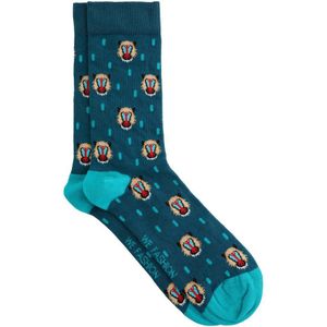 WE Fashion - Sportsokken - Blauw - Dierenprint