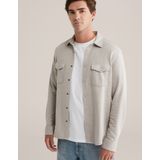 WE Fashion - Overshirt - Grijs Taupe - Heren - Regular Pasvorm
