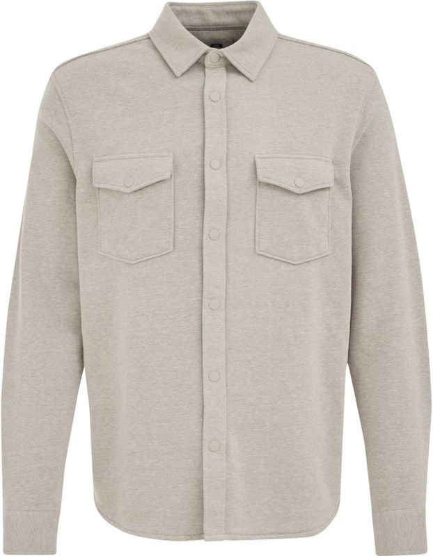 WE Fashion - Overshirt - Grijs Taupe - Heren - Regular Pasvorm