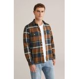 WE Fashion - Overshirt - Cognac - Regular Fit - Lange Mouwen