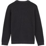 WE Fashion - Fijn Gebreide Trui - Antraciet - Lange Mouwen - Ronde Hals