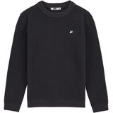 WE Fashion - Fijn Gebreide Trui - Antraciet - Lange Mouwen - Ronde Hals