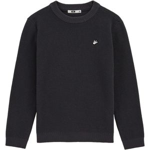 WE Fashion - Fijn Gebreide Trui - Antraciet - Lange Mouwen - Ronde Hals