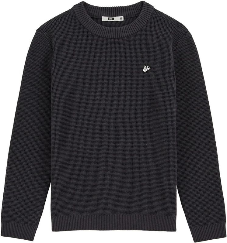 WE Fashion - Fijn Gebreide Trui - Antraciet - Lange Mouwen - Ronde Hals