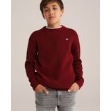 WE Fashion - Fijn Gebreide Trui - Donkerrood