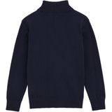 WE Fashion - Jongens trui met rits - Regular fit - Donkerblauw - Katoen - Maat: 98/104