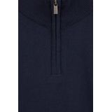 WE Fashion - Jongens trui met rits - Regular fit - Donkerblauw - Katoen - Maat: 98/104