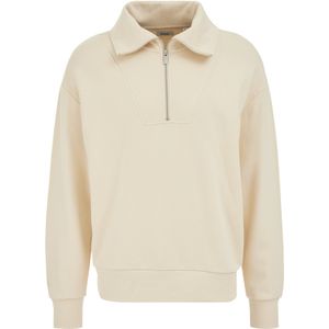 WE Fashion - Sweatshirt - Natuurwit - Halve Rits - Schipperskraag