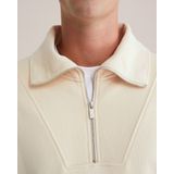 WE Fashion - Sweatshirt - Natuurwit - Halve Rits - Schipperskraag