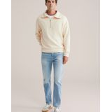 WE Fashion - Sweatshirt - Natuurwit - Halve Rits - Schipperskraag