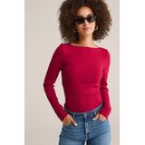 WE Fashion - Shirt - Grenadine - Lange Mouw - Slanke Pasvorm