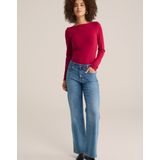 WE Fashion - Shirt - Grenadine - Lange Mouw - Slanke Pasvorm