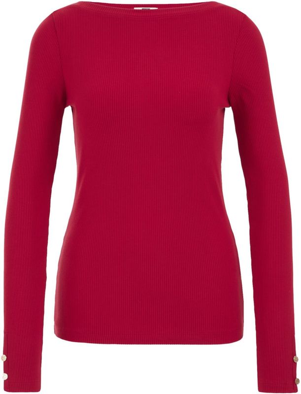 WE Fashion - Shirt - Grenadine - Lange Mouw - Slanke Pasvorm