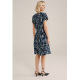 WE Fashion - Dames Jurk - Midi-lengte - V-hals - Korte Mouwen - Met Dessin