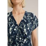 WE Fashion - Dames Jurk - Midi-lengte - V-hals - Korte Mouwen - Met Dessin