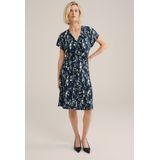 WE Fashion - Dames Jurk - Midi-lengte - V-hals - Korte Mouwen - Met Dessin
