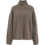 WE Fashion - Gebreide Trui - Taupe - Met Wol