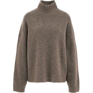 WE Fashion - Gebreide Trui - Taupe - Met Wol