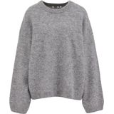 WE Fashion - Dames Premium Fijngebreide Trui - Grijs - Regular Fit