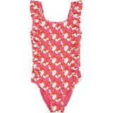 WE Fashion - Badpak - Roze/Ecru - Met Ruches