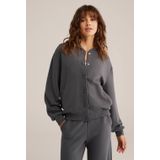 WE Fashion - Dames bomberjack - Donkergrijs - Regular fit