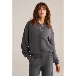 WE Fashion - Dames bomberjack - Donkergrijs - Regular fit