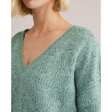 WE Fashion - Dames Trui - Groen - Regular Fit