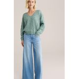 WE Fashion - Dames Trui - Groen - Regular Fit