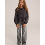 WE Fashion - Blouse - Donkergrijs - Regular Fit - Katoen