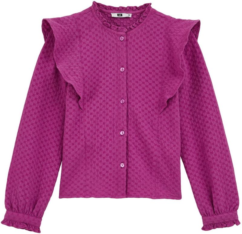 WE Fashion - Gebreid Vest - Donkerroze