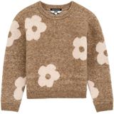 WE Fashion - Gebloemde Sweater - Lichtbruin