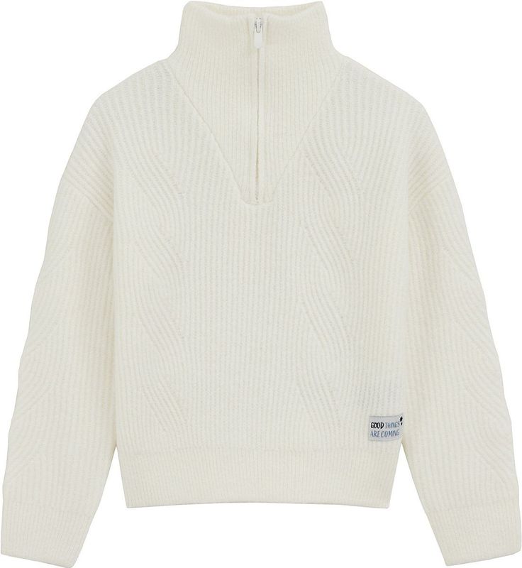 WE Fashion - Trui - Gebreide Kabels - Opstaande Kraag