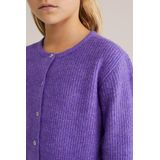 WE Fashion - Gebreid Vest - Lila - Normale Pasvorm - Lange Mouw