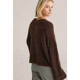WE Fashion - Pullover - Donkerbruin - Met Wol