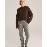 WE Fashion - Pullover - Donkerbruin - Met Wol