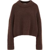 WE Fashion - Pullover - Donkerbruin - Met Wol