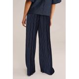 WE Fashion - Wide Leg Broek - Donkerblauw - Regular Waist