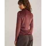 WE Fashion - Top - Donkerrood - Aansluitende Pasvorm - Lange Mouwen