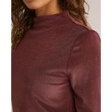 WE Fashion - Top - Donkerrood - Aansluitende Pasvorm - Lange Mouwen