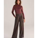 WE Fashion - Top - Donkerrood - Aansluitende Pasvorm - Lange Mouwen