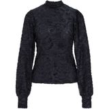 WE Fashion - Velours Gebloemde Top - Donkerblauw