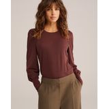 WE Fashion - Pullover - Donkerrood - Fijn Gebreid