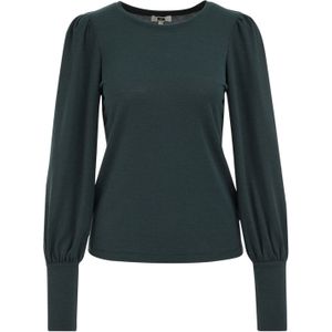 WE Fashion - Dames T-shirt - Donkergroen - Viscose