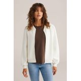 WE Fashion - Dames Regular Fit Bombervest - Ecru - Viscose