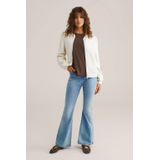 WE Fashion - Dames Regular Fit Bombervest - Ecru - Viscose